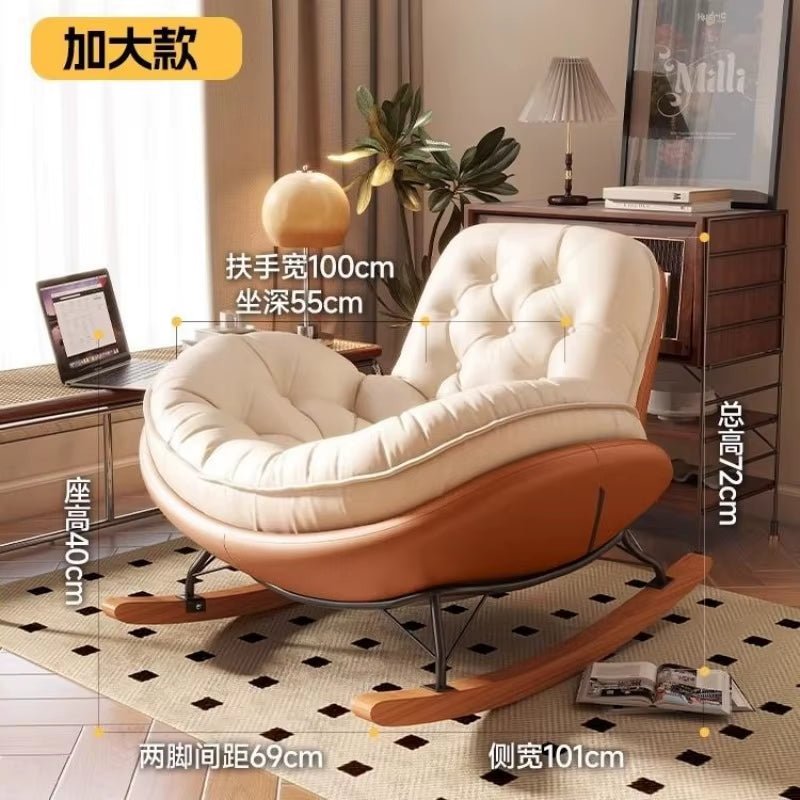 Nordic Rocking Chair, Lounge Chair, Balcony,Living Room Home Leisure, Lazy Sofa, Adult Light Luxury Chair, Single Penguin Chair - Open Season Industries