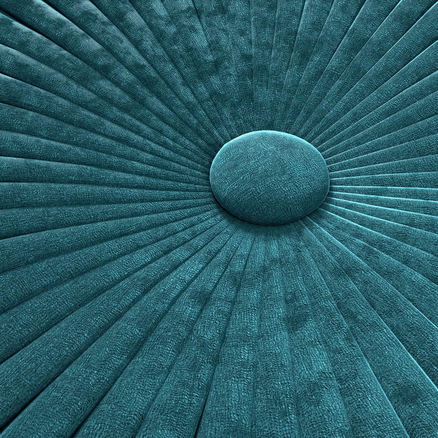 Grafton Transitional round Pouf in Teal Velvet Fabric for the Living Room, Bedroom and Kids Room - Open Season Industries