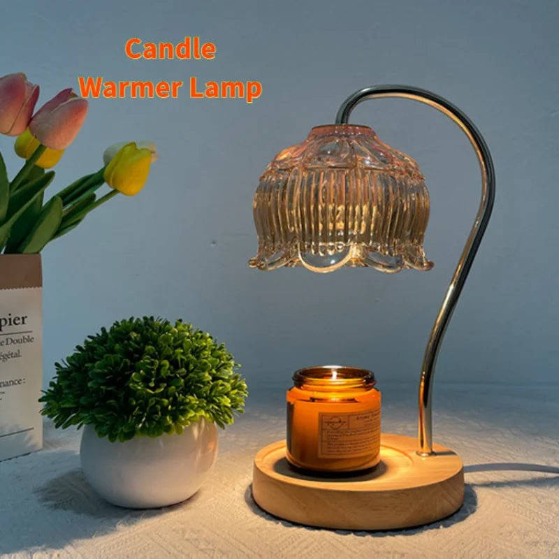 Candle Warmer Lamp Nightstand Lamp Dimmable/ Timer Aromatherapy Lamp without Fire High Quality Glass Lamp Shade - Open Season Industries