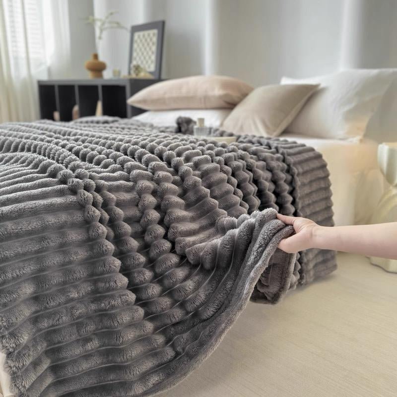 Luxurious Touch Is Here! 4 - Color Faux Rabbit Fur Sleep Blanket —— Warm and Cozy, Ultra - Soft Baby Blanket, Suitable for Sofas, Offices, and Bedrooms —— an Ideal Seasonal Gift and Bed Blanket, Bringing an Ultra - Soft Baby Blanket with a Luxurious Texture. - Open Season Industries