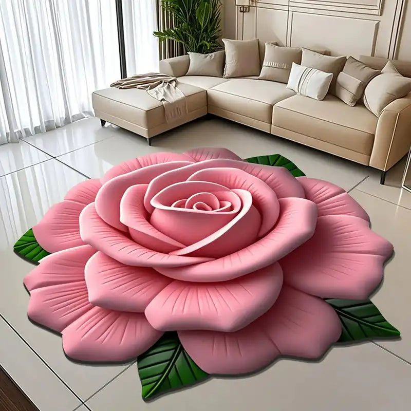 Alien Floral Plush & Diatomaceous Earth Floor Mat Bathroom Absorbent Anti - Slip 3D Fresh Flower Pattern Door Mats Dirt - Resistant - Open Season Industries
