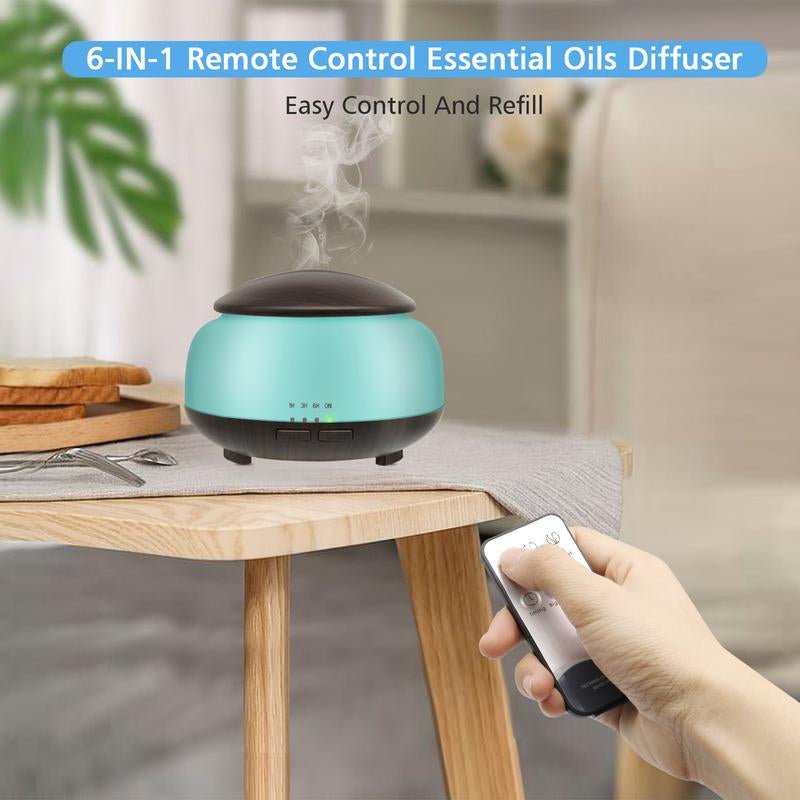 Upgraded Essential Oil Diffuser, DAROMA Aromatherapy Diffuser with Remote Control,300Ml Aroma Ultrasonic Nebulizing Cool Mist Humidifier,7 Color Mood Lights & Waterless Auto - Off for Home Office Gift, Dark/Light Wood Oildiffuser Diffuser For - Open Season Industries