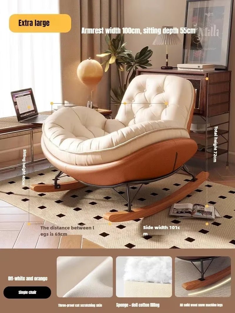 Nordic Rocking Chair, Lounge Chair, Balcony,Living Room Home Leisure, Lazy Sofa, Adult Light Luxury Chair, Single Penguin Chair - Open Season Industries