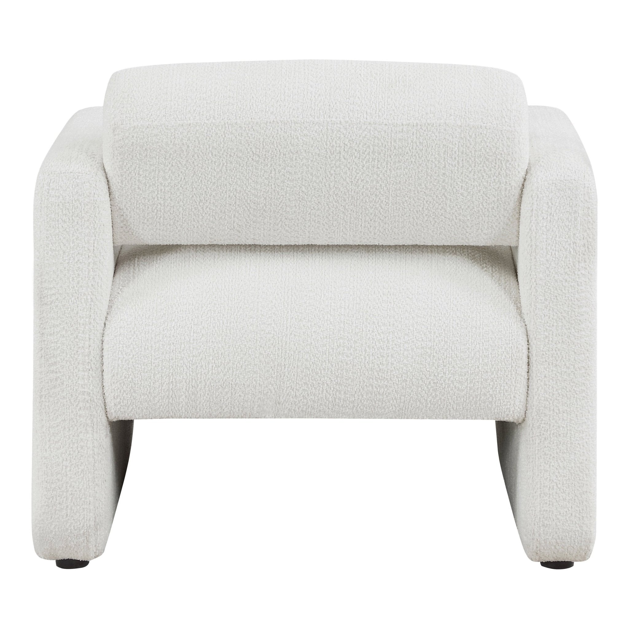 Prie Modern Boucle Fabric Indoor Armchairs & Accent Chairs, White - Open Season Industries