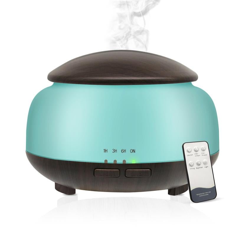 Upgraded Essential Oil Diffuser, DAROMA Aromatherapy Diffuser with Remote Control,300Ml Aroma Ultrasonic Nebulizing Cool Mist Humidifier,7 Color Mood Lights & Waterless Auto - Off for Home Office Gift, Dark/Light Wood Oildiffuser Diffuser For - Open Season Industries