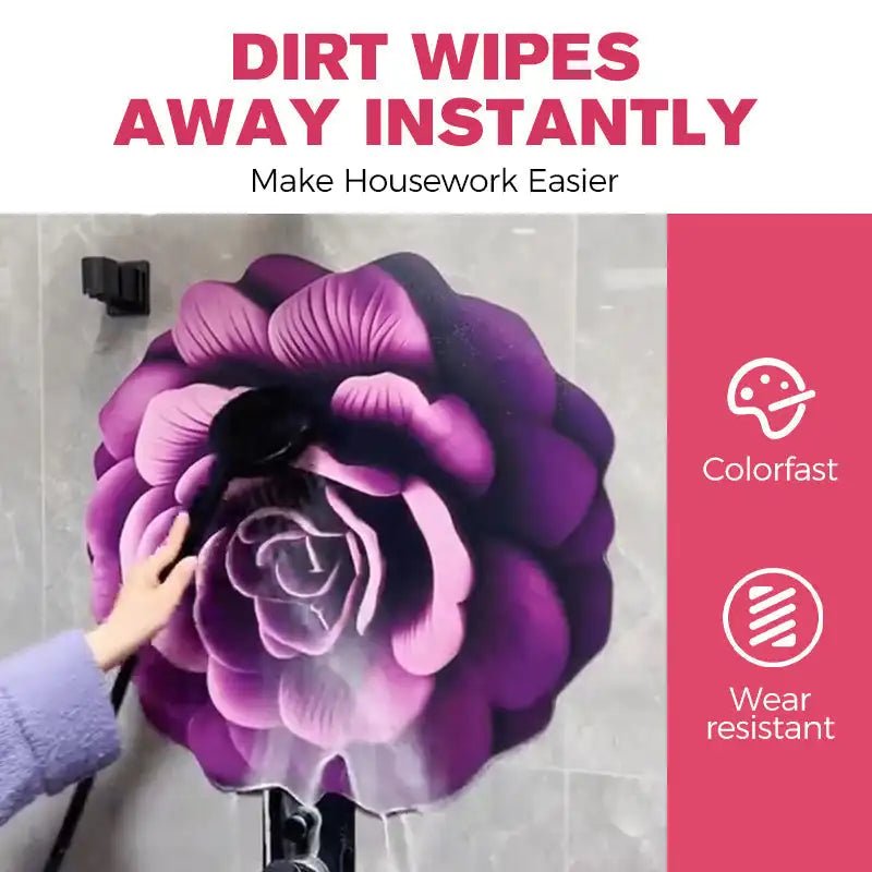 Alien Floral Plush & Diatomaceous Earth Floor Mat Bathroom Absorbent Anti - Slip 3D Fresh Flower Pattern Door Mats Dirt - Resistant - Open Season Industries
