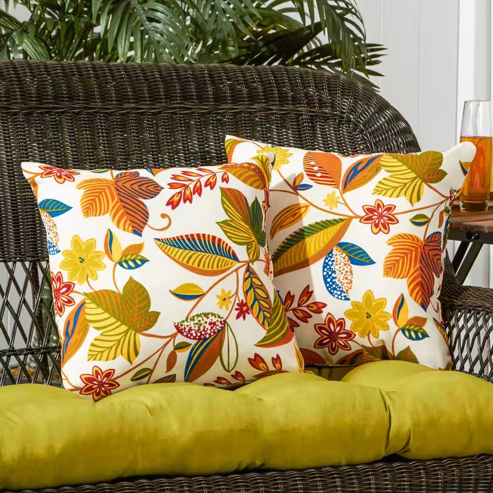 Esprit Floral Square Outdoor Throw Pillow (2 - Pack) - Open Season Industries