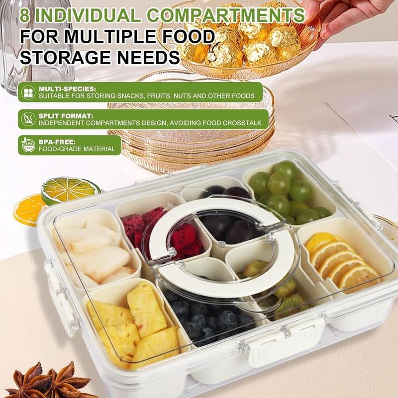 Portable Snack Box with Lid and Handle, Food Tray for Parties, Picnics, Vegetables, Fruits, Nuts, Candy, Entertainment Use - Open Season Industries