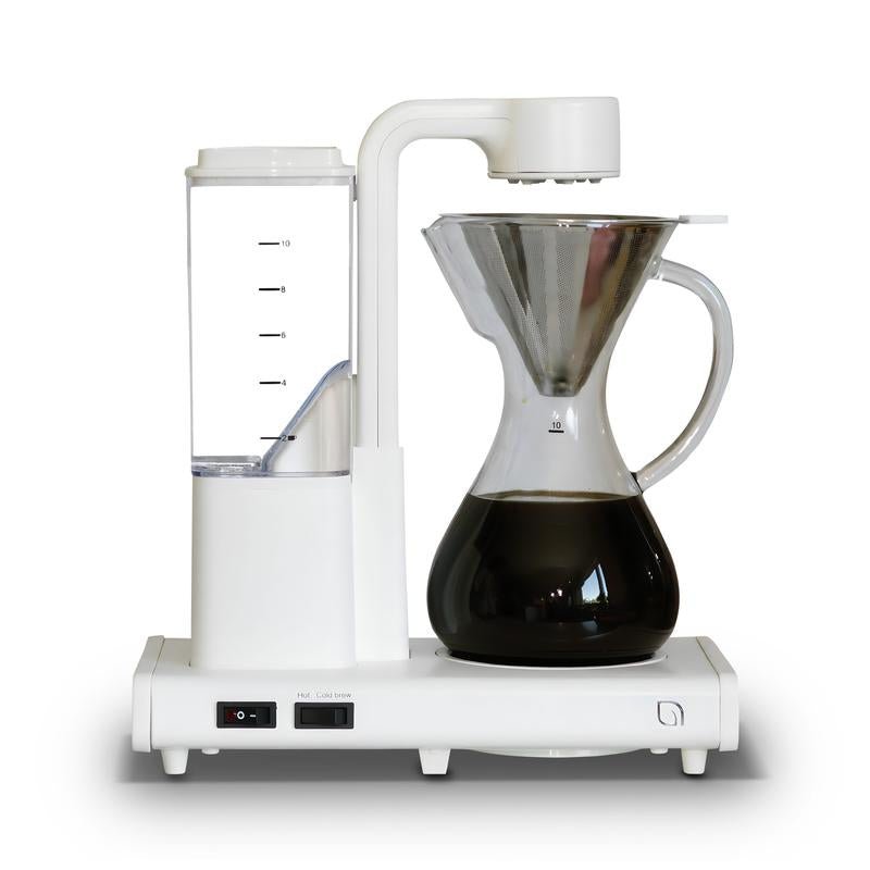Cookwithwillow - Automatic Pour over Coffee Maker with Glass Carafe and Drip Feature, Brews Hot and Ice Coffee, Made with 99% Recycled Plastics Green Silicone - Open Season Industries