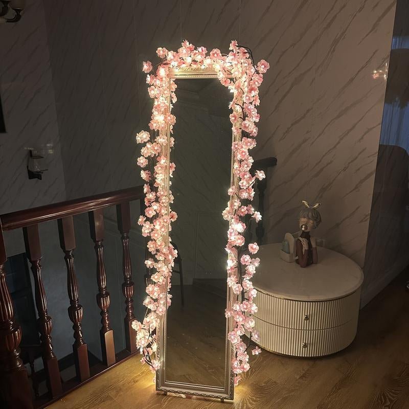 Christmas Cherry Blossom Tree Branch Light String, USB Powered DIY Holiday Tree Vine Light, LED Lamp Suitable for Room Wall Decoration, LED Lights - Open Season Industries