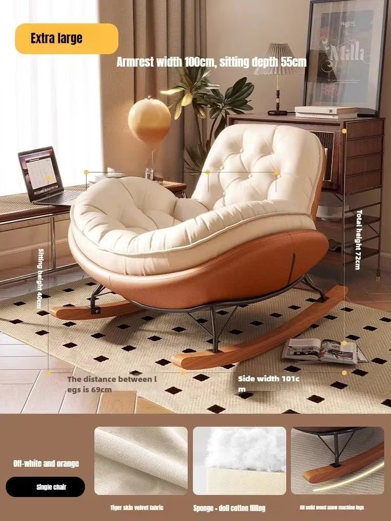 Nordic Rocking Chair, Lounge Chair, Balcony,Living Room Home Leisure, Lazy Sofa, Adult Light Luxury Chair, Single Penguin Chair - Open Season Industries