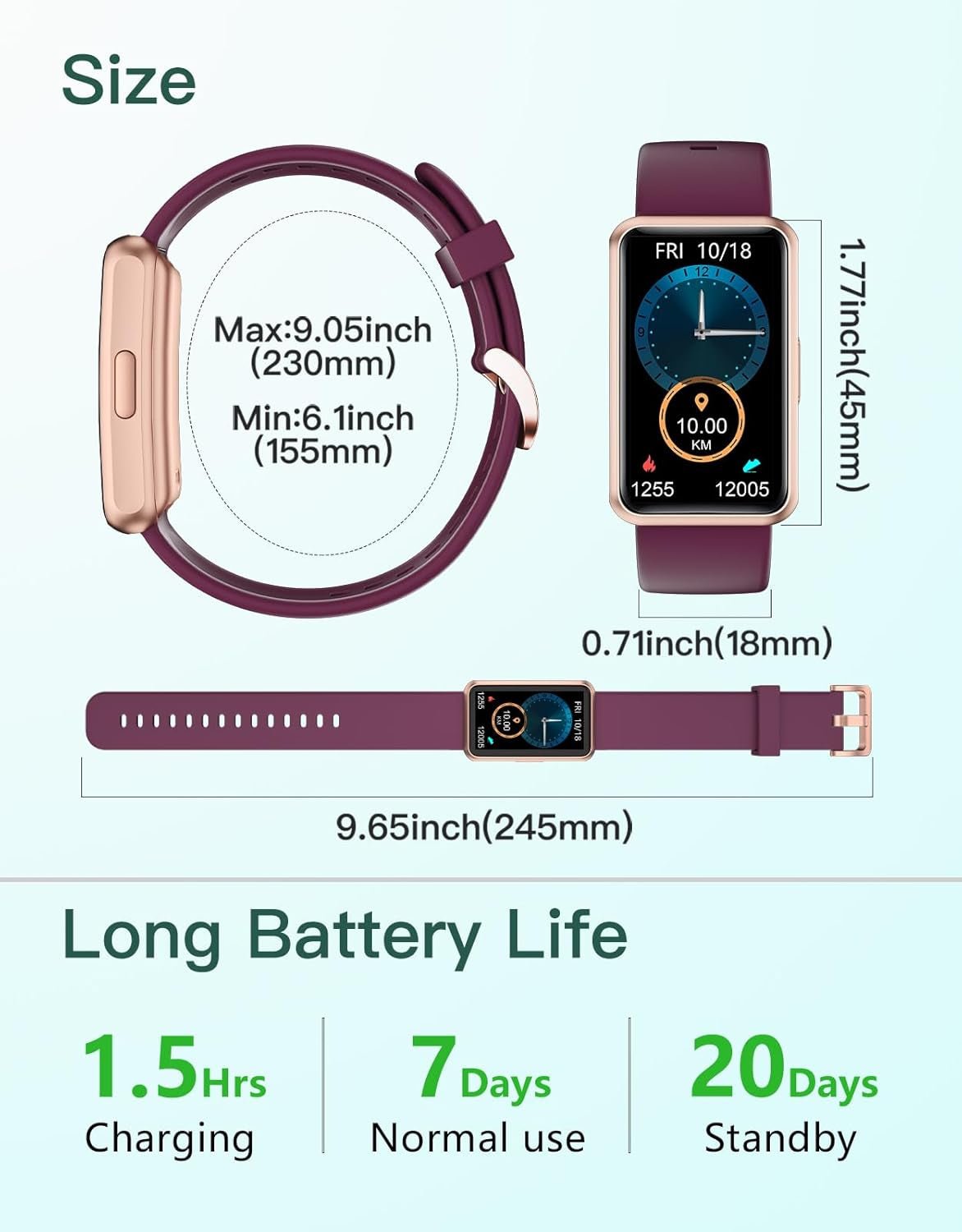 Fitness Tracker No Bluetooth No APP No Phone Needed, Fitness Watch for Men Women Parents IP68 Waterproof with Full Touch Screen Steps Calories Counter Sleep Tracker Alarm Clocks (Purple) - Open Season Industries