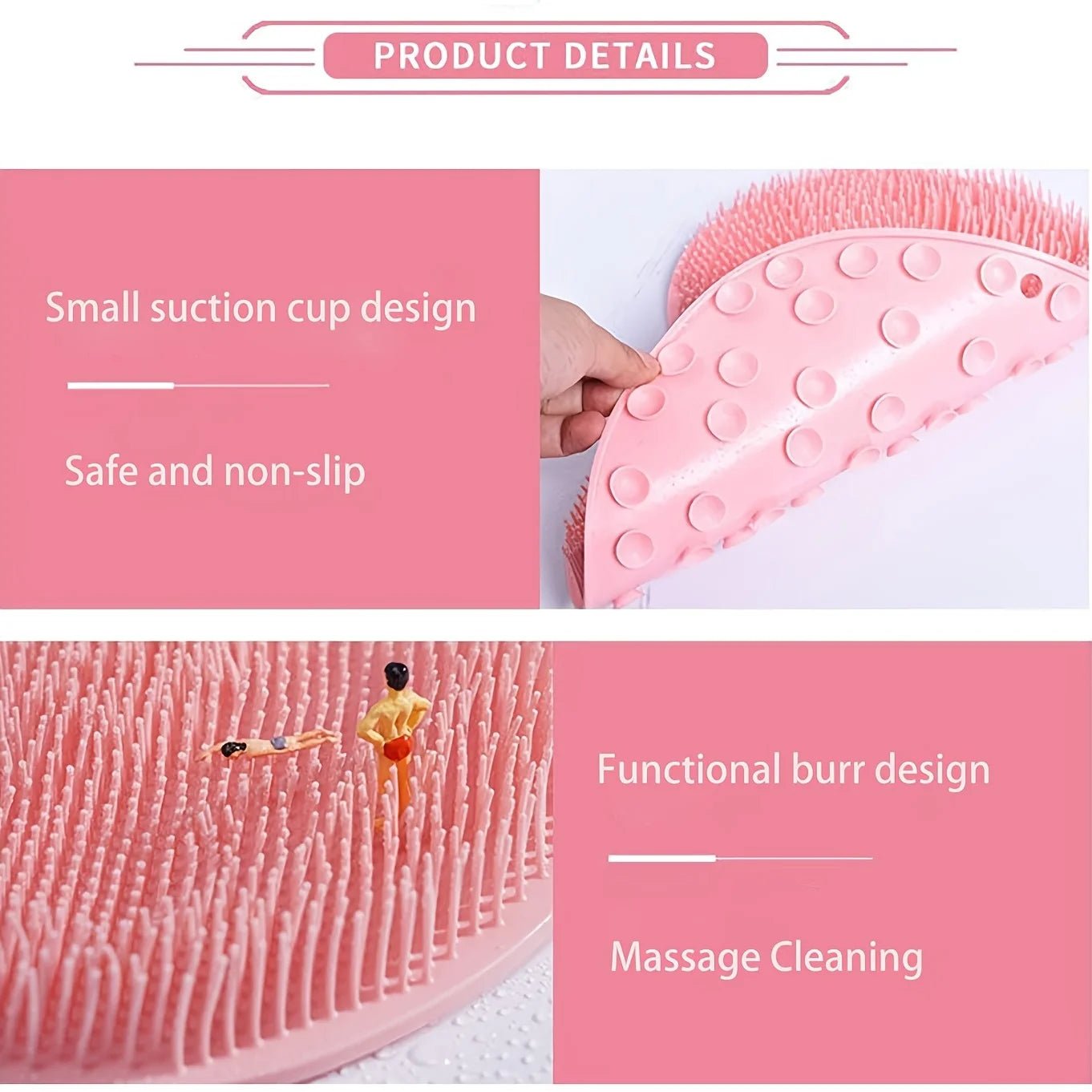 Bath Massage Pad, Shower Foot Massage Scrub, Bathroom Wall Mounted Back Scrub, Back Exfoliator, Back Massage Pad - Open Season Industries
