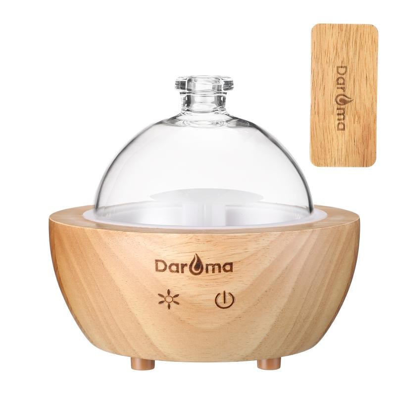 2025 Upgraded Remote Handmade Glass & Real Wood Essential Oil Diffuser, Aromatherapy Diffuser, 200Ml Aroma Humidifier, Cool Mist with 7 LED Colors, Waterless Auto Shut - Off for Home Office Bedroom Gift - Open Season Industries