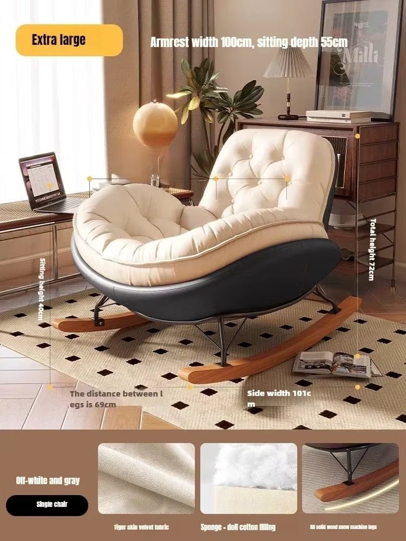 Nordic Rocking Chair, Lounge Chair, Balcony,Living Room Home Leisure, Lazy Sofa, Adult Light Luxury Chair, Single Penguin Chair - Open Season Industries