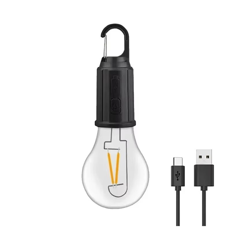 LED Solar Camping Lights USB Rechargeable Bulbs Lamp Dimmable with Hooks Vintage Light for Hiking Tent Lantern Outdoor Lighting - Open Season Industries