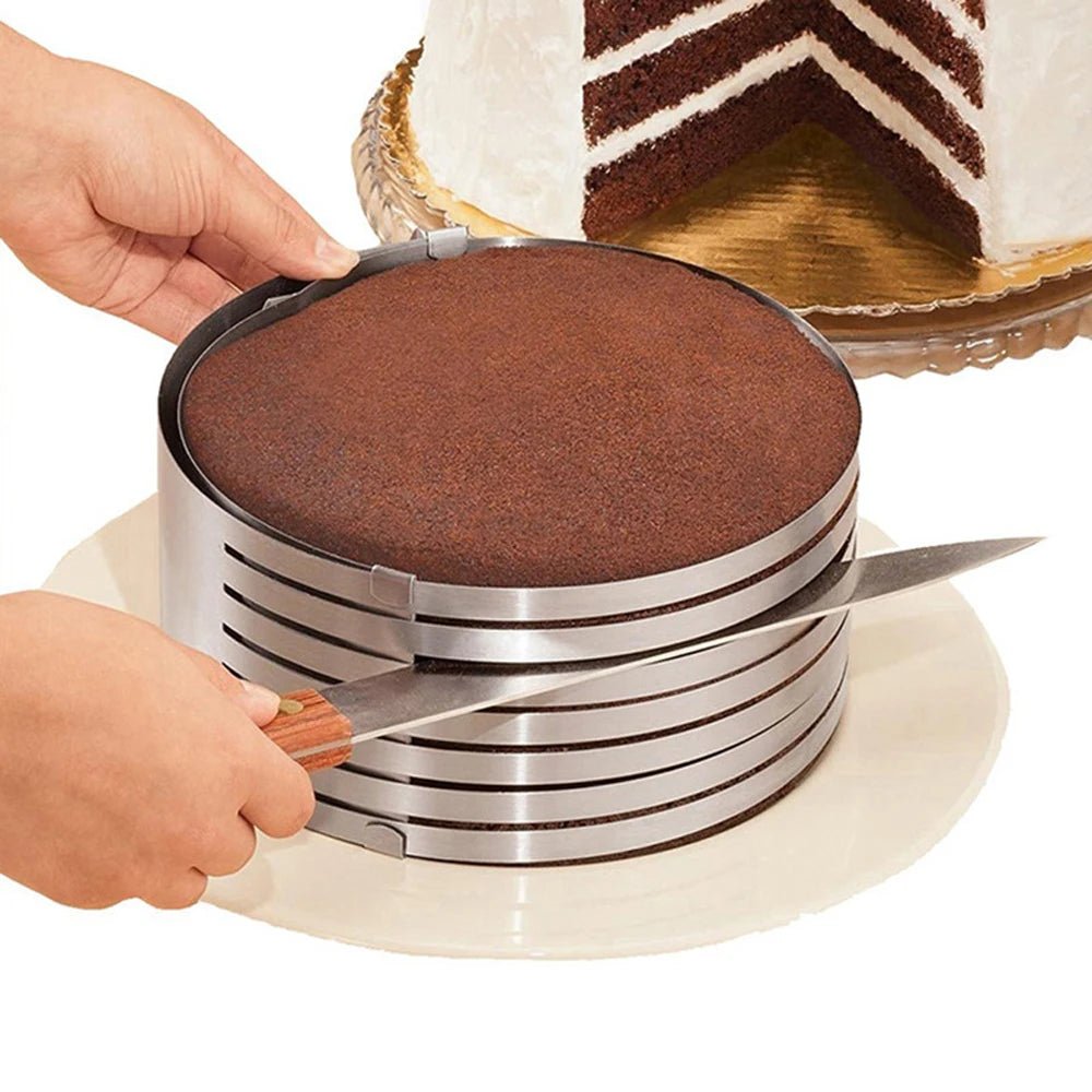 20CM 30CM Adjustable round Bread Cake Cutter Slicer Stainless Steel Cake Cutter 7 Layers Slicer Mousse Ring Mould Baking Gadgets - Open Season Industries