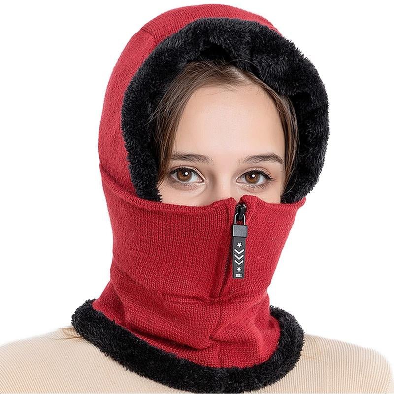 Women Balaclava Beanie Fleece Hood Cycling Ski Thermal Face Cover Hat Winter Warm Cap Scarf for Cold Weather - Open Season Industries