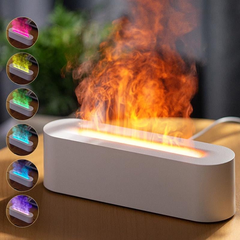 Portable Essential Oil Humidifier Colorful ,Imitation Flame Aromatherapy Oil Diffuser, Aromatherapy Cool Mist Diffusers with Flame Effect,150Ml Air Aroma Diffuser, Aroma Diffusers for Bedroom, Office, Spa, Yoga - Open Season Industries