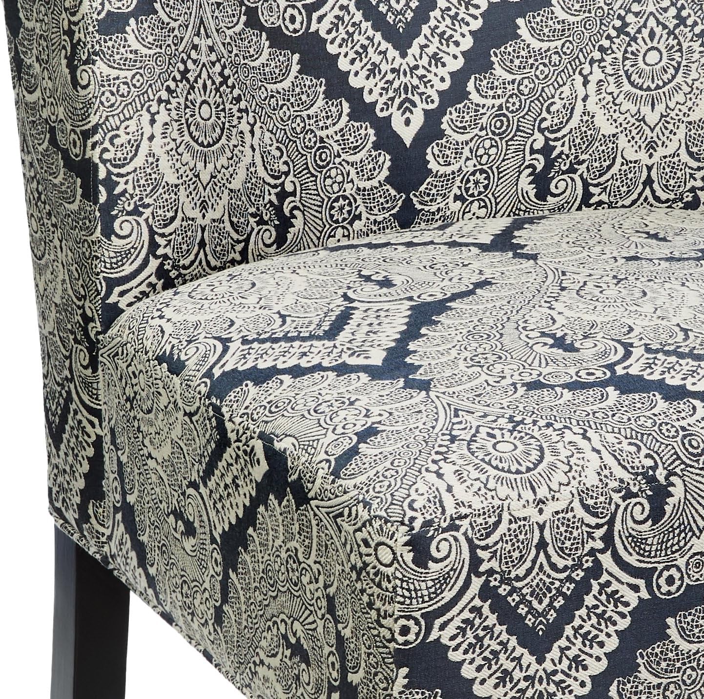 Honnally Modern Medallion Pattern Accent Chair, Blue & Ivory - Open Season Industries
