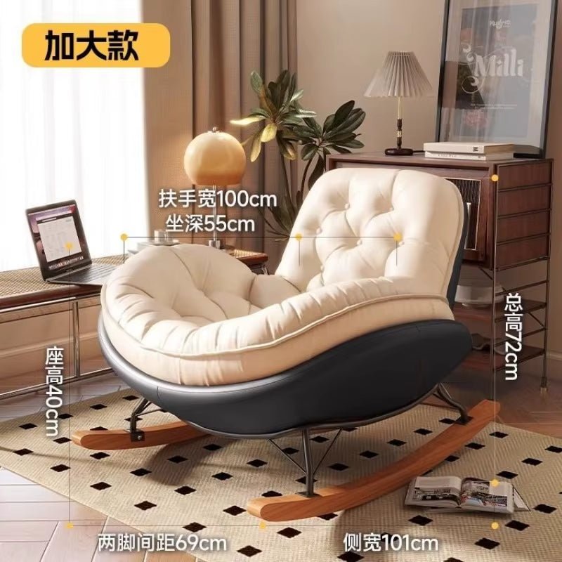 Nordic Rocking Chair, Lounge Chair, Balcony,Living Room Home Leisure, Lazy Sofa, Adult Light Luxury Chair, Single Penguin Chair - Open Season Industries