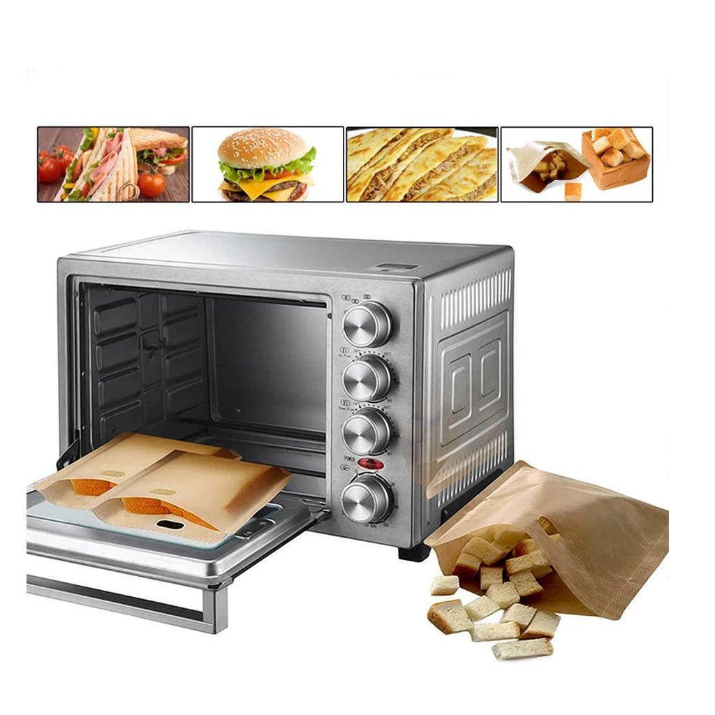 3 PC Reusable Toaster Bag Non Stick Bread Bag Sandwich Bags Fiberglass Toast Microwave Heating Pastry Tools - Open Season Industries