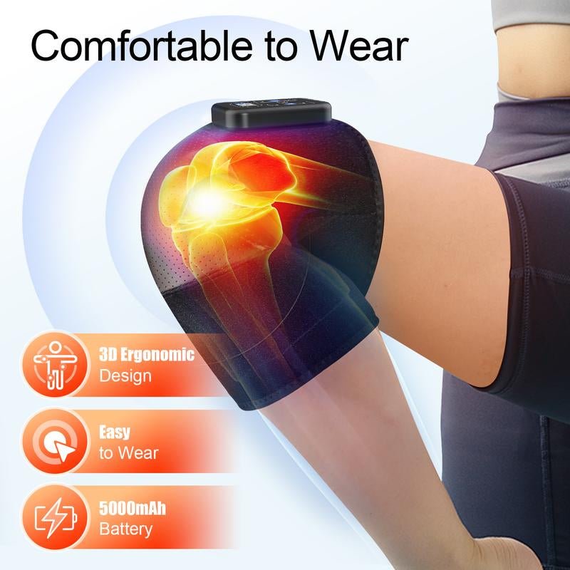 MASGRE Q7 Cordless Shoulder & Neck Massager with Heat & Vibration - 3 Heat Levels, Portable, Rechargeable, Ergonomic Design, Adjustable Velcro Straps, USB Charging, 5000Mah Battery, Great Gift for Wellness - Open Season Industries