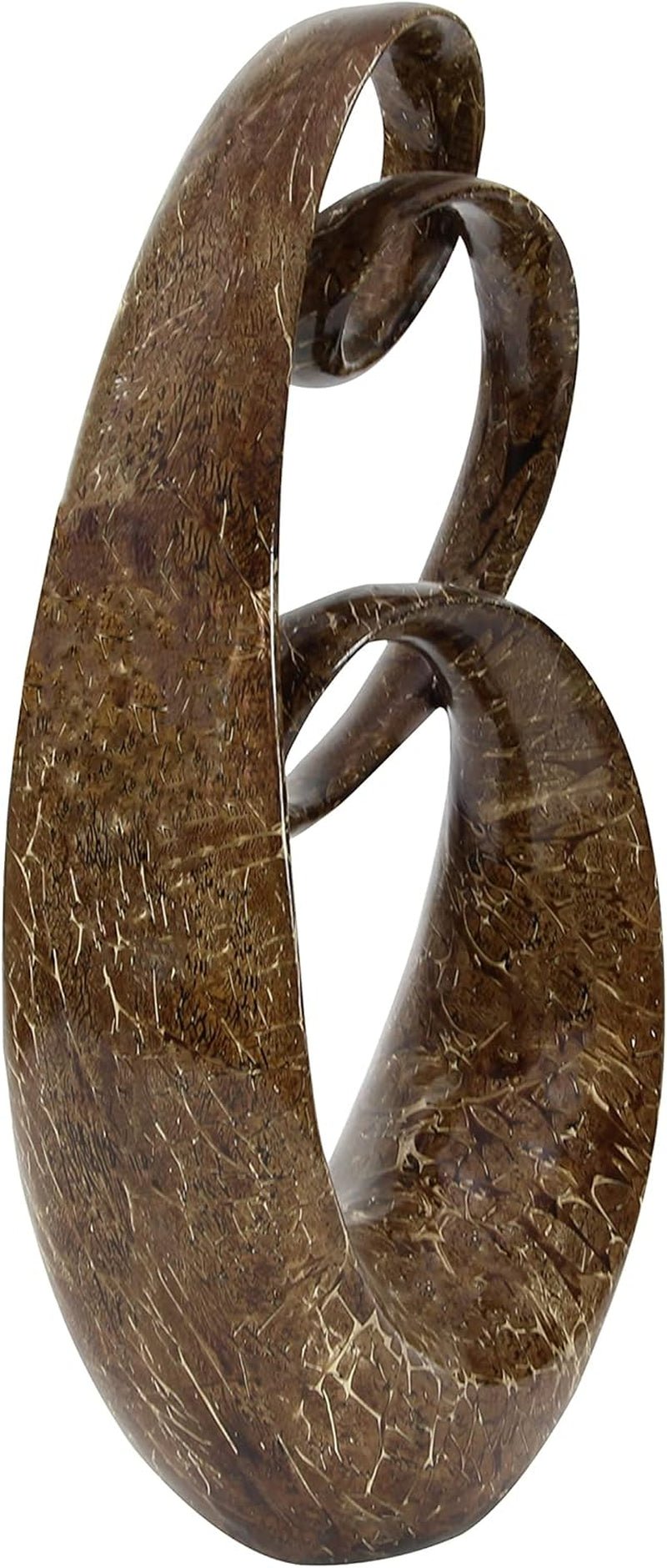 Polystone Abstract Decorative Sculpture Swirl Home Decor Statue, Accent Figurine 14" X 8" X 31", Brown - Open Season Industries