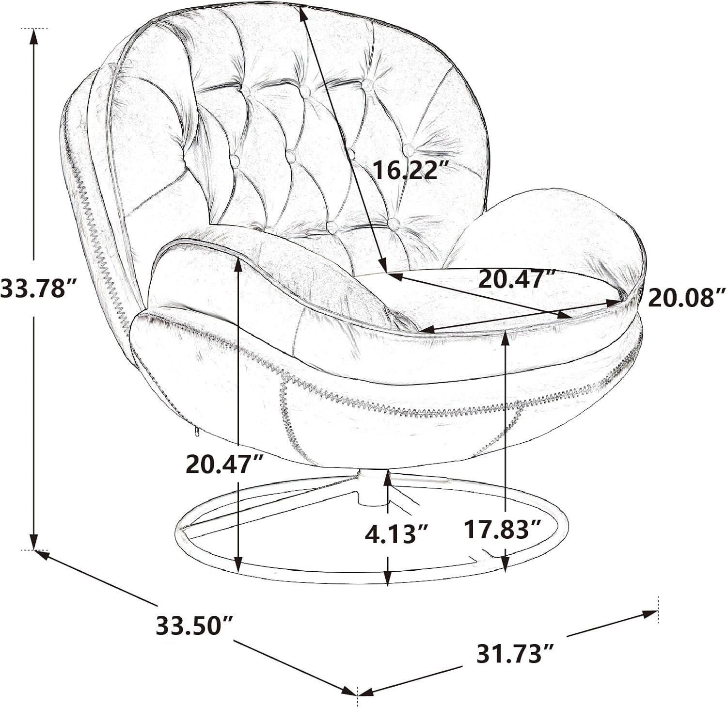 Velvet Cozy Chaise Lounge Indoor, Oversized Swivel Reading Chair with Footrest, Accent Chair with Ottoman Set for Living Room, Bedroom, Reading Room, Home Office, Metal Base Frame (Rose Pink) - Open Season Industries