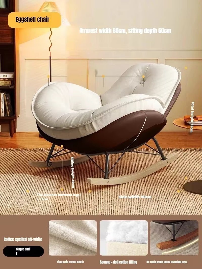 Nordic Rocking Chair, Lounge Chair, Balcony,Living Room Home Leisure, Lazy Sofa, Adult Light Luxury Chair, Single Penguin Chair - Open Season Industries