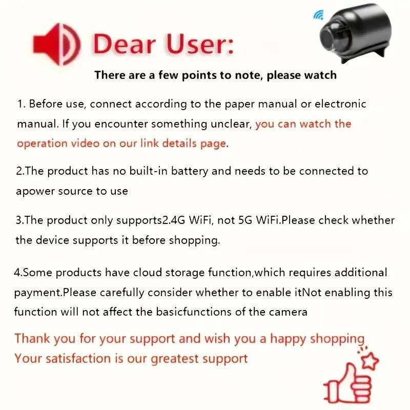 X5 Wireless Indoor Security Camera: Anti - Theft Video Recording, 720P, Memory Card Support, IP Camera, USB & Voice (APP Compatible) - Open Season Industries