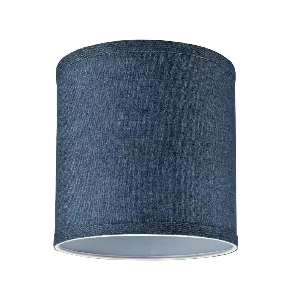 8 In. X 8 In. Washing Blue Drum/Cylinder Lamp Shade - Open Season Industries