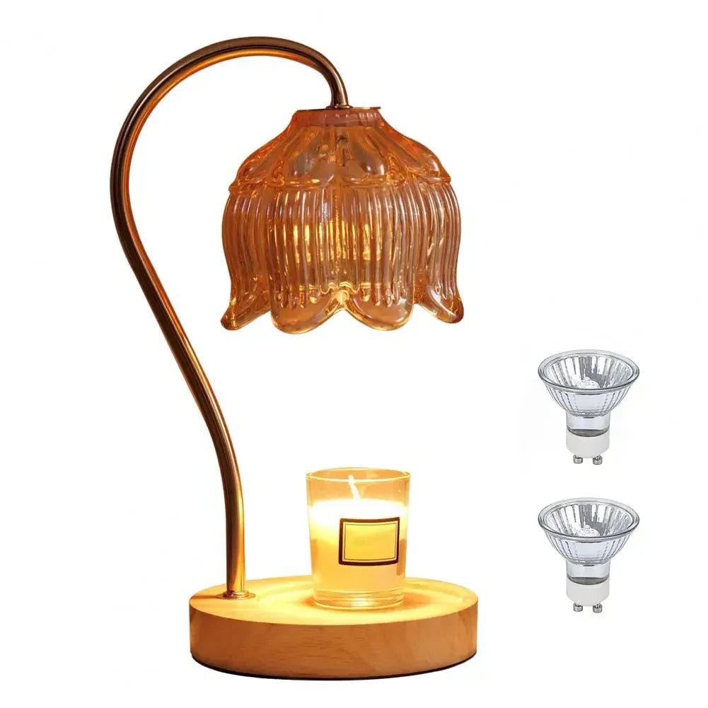 Candle Warmer Lamp Nightstand Lamp Dimmable/ Timer Aromatherapy Lamp without Fire High Quality Glass Lamp Shade - Open Season Industries