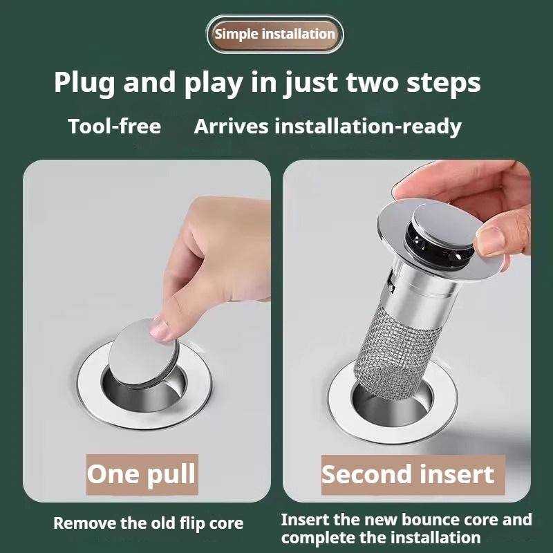 Bath Universal 3 - In - 1 Bathroom Sink Stopper,Anti - Odor Stopper, Pop - Up with Anti - Clog Removable Stainless Steel Filter Basket Stopper Sink,Plug Bathroom Sink Stopper Replacement Cover,Catcher Pop - Up Sink Tub Strainer, Pop - Up Sink Stopper with Hair Catcher - Open Season Industries