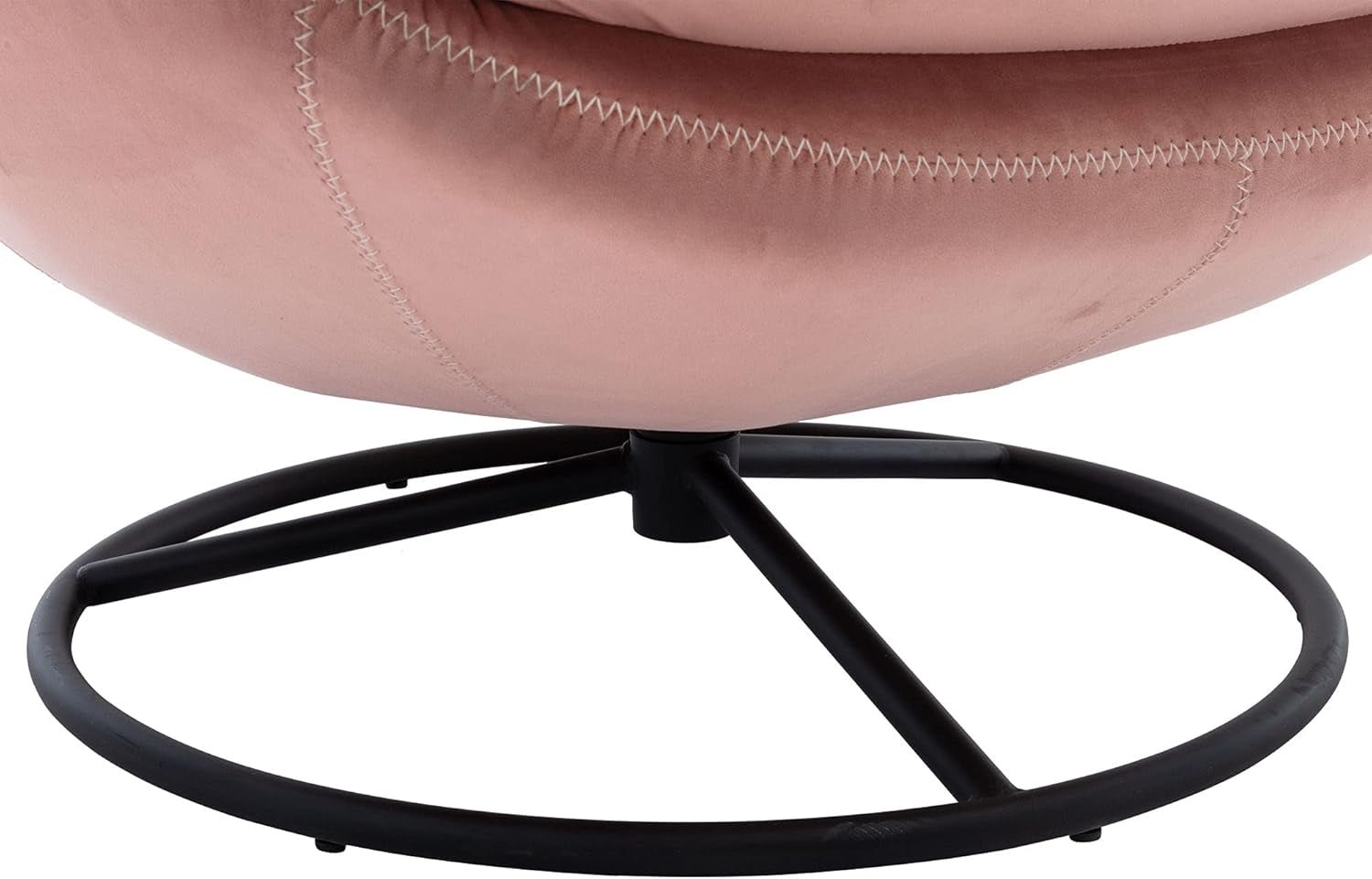 Velvet Cozy Chaise Lounge Indoor, Oversized Swivel Reading Chair with Footrest, Accent Chair with Ottoman Set for Living Room, Bedroom, Reading Room, Home Office, Metal Base Frame (Rose Pink) - Open Season Industries