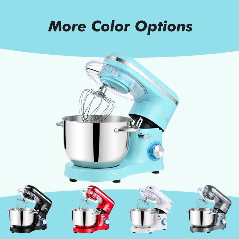 Kitchen in the Box 660W Tilt - Head Stand Mixer | 6.5QT Stainless Steel Bowl, 6 - Speed Electric Food Mixer - Open Season Industries