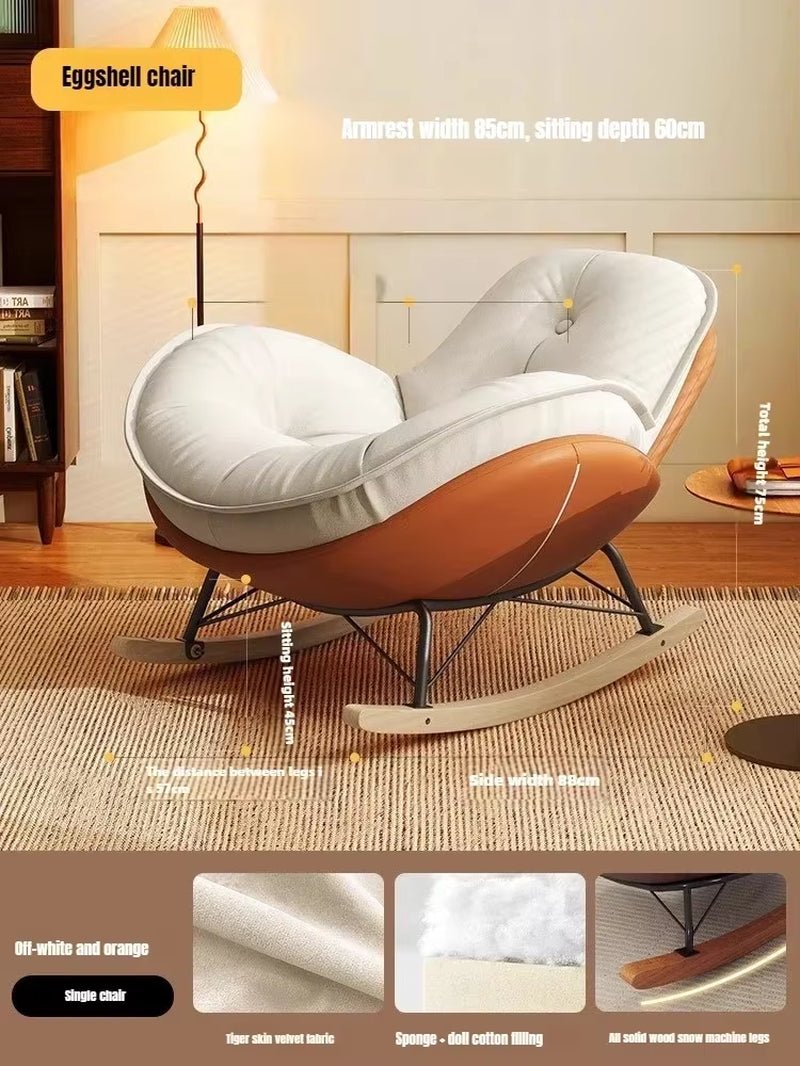 Nordic Rocking Chair, Lounge Chair, Balcony,Living Room Home Leisure, Lazy Sofa, Adult Light Luxury Chair, Single Penguin Chair - Open Season Industries