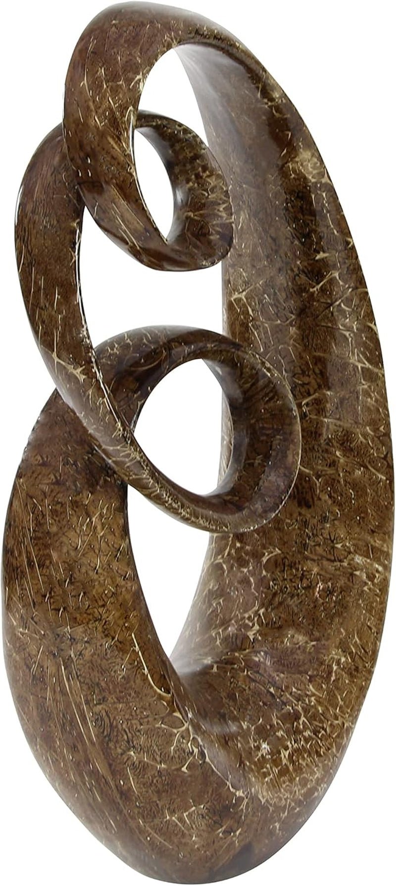 Polystone Abstract Decorative Sculpture Swirl Home Decor Statue, Accent Figurine 14" X 8" X 31", Brown - Open Season Industries