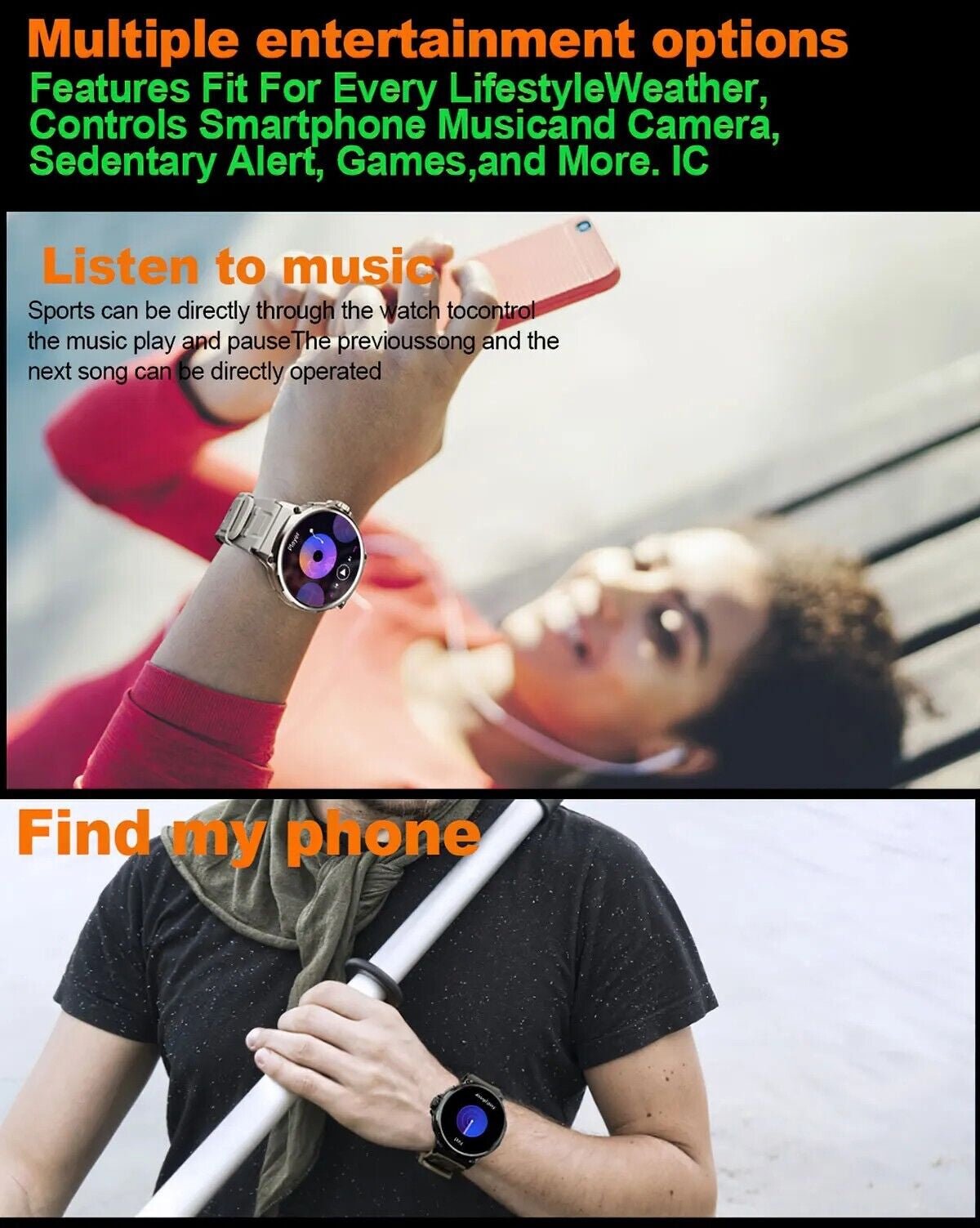 1.85" Ultra HD Smartwatch GPS Bluetooth Call Health Monitoring Watch Gym Gift - Open Season Industries
