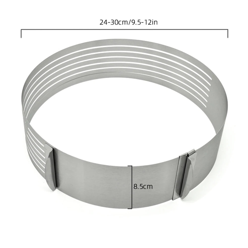 20CM 30CM Adjustable round Bread Cake Cutter Slicer Stainless Steel Cake Cutter 7 Layers Slicer Mousse Ring Mould Baking Gadgets - Open Season Industries