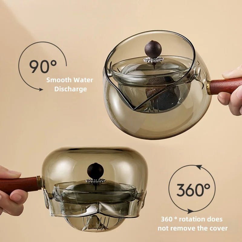 Side Handle Glass Teapots High Temperature Resistant Kung Fu Teaware Accessories Rotating Tea Water Separation Filter Tea Tools - Open Season Industries