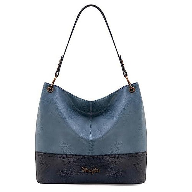 Wrangler Cow Print Hobo Bag Vegan Leather for Woman with Wide Guitar Strap - Open Season Industries