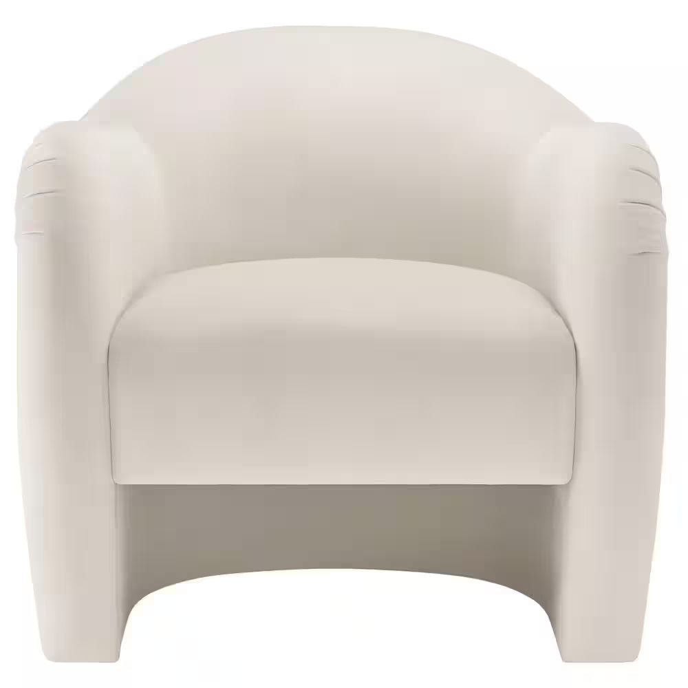 Compose Barrel Chair with Performance Velvet Fabric in Alabaster - Open Season Industries