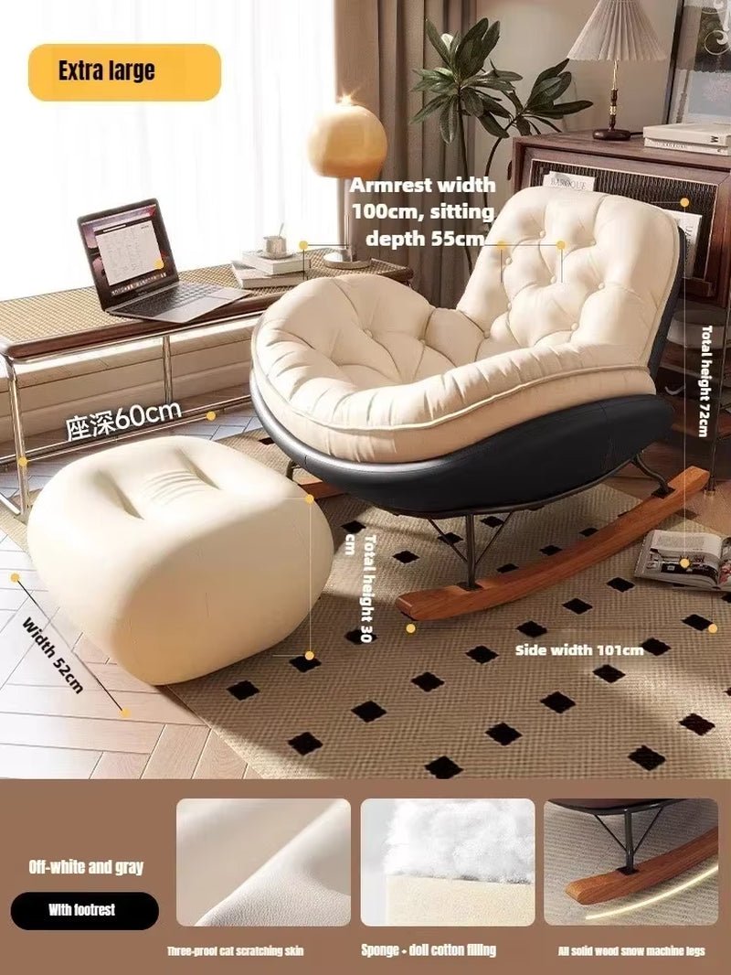 Nordic Rocking Chair, Lounge Chair, Balcony,Living Room Home Leisure, Lazy Sofa, Adult Light Luxury Chair, Single Penguin Chair - Open Season Industries