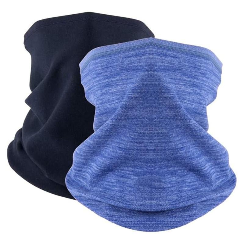 Fleece Winter Neck Warmer Gaiter - 2 Pack for Men & Women, Windproof Face Mask Cover, Cold Weather Scarf - Open Season Industries