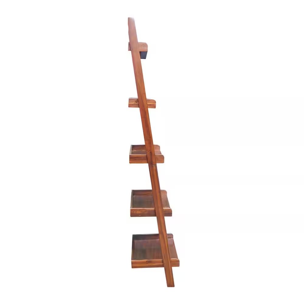 75.5 In. Espresso Wood 5 - Shelf Ladder Bookcase - Open Season Industries