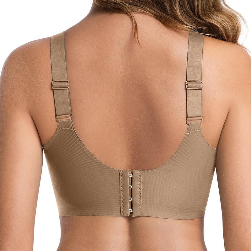 3/4PCS Women'S Ribbed Push up Wireless Bra, Soft Comfortable Breathable Solid Four - Breasted Adjustable Seamless Bra, Women'S Lingerie for All Seasons - Open Season Industries