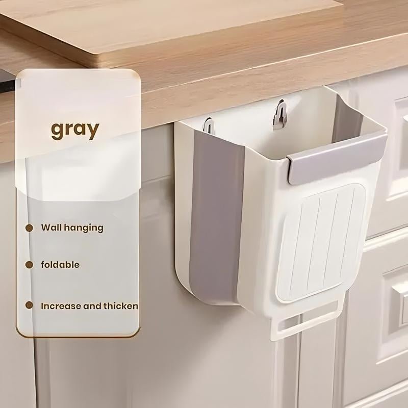 Foldable Kitchen Trash Can, Hanging Trash Bin, Space - Saving Hanging Garbage Can for Kitchen Cabinets, Kitchen Accessories - Open Season Industries