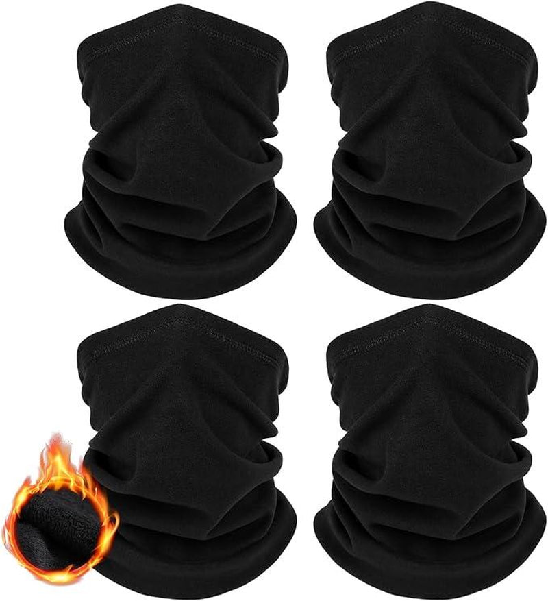 4 Pack Winter Neck Warmer - Soft Fleece Face Cover Mask, Neck Gaiter, Ski for Men & Women, Ideal for Cold Weather - Open Season Industries