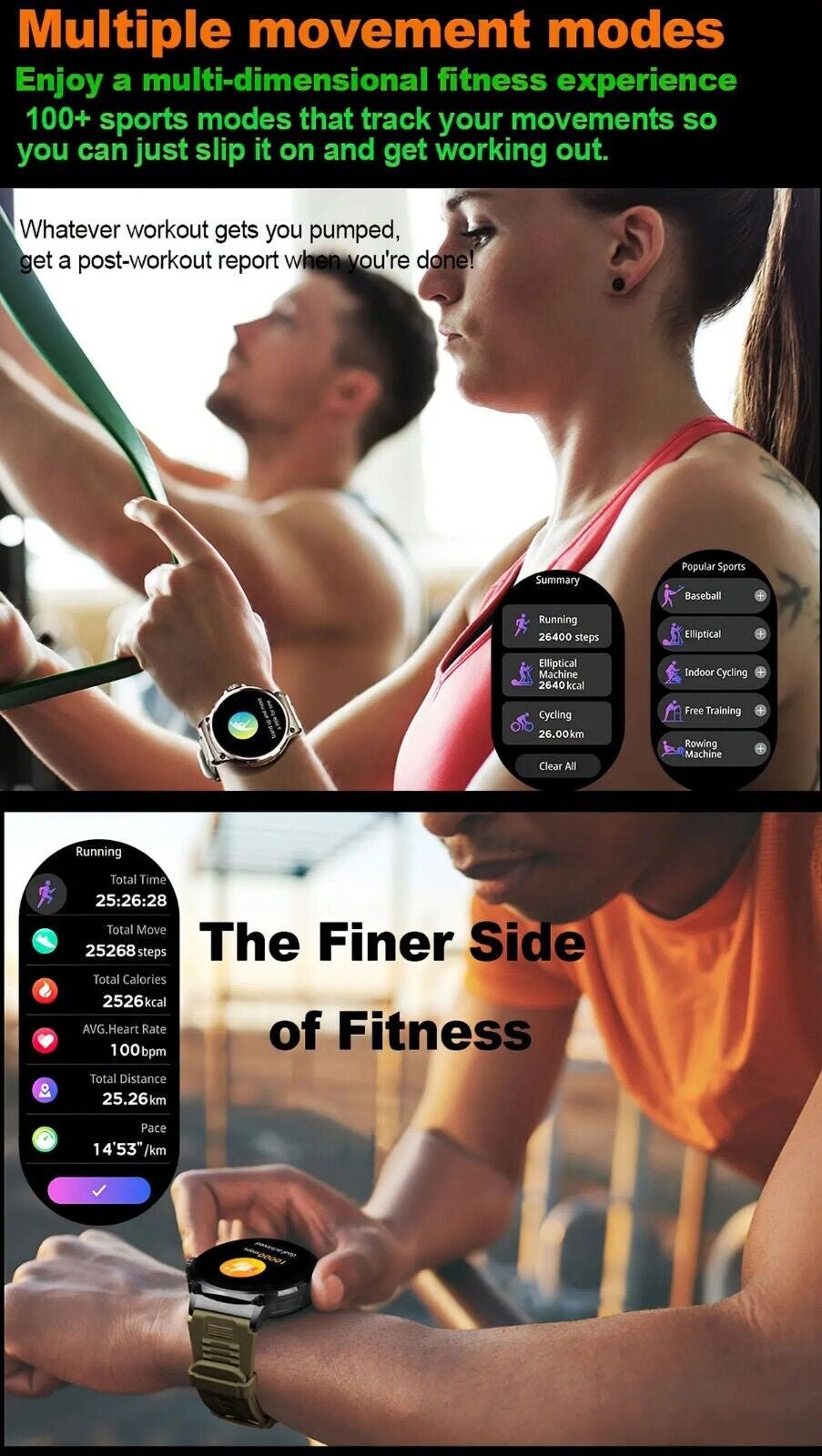 1.85" Ultra HD Smartwatch GPS Bluetooth Call Health Monitoring Watch Gym Gift - Open Season Industries